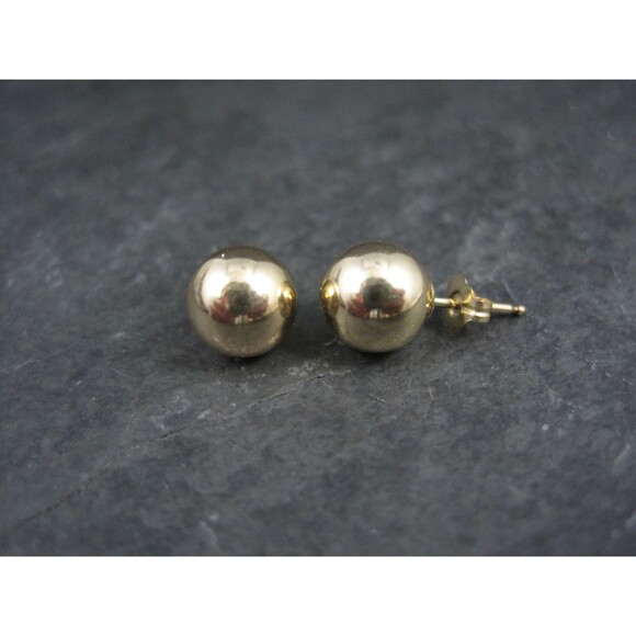 8mm Gold Ball Stud Earrings 14K Gold Filled New Old Stock - Picture 5 of 10